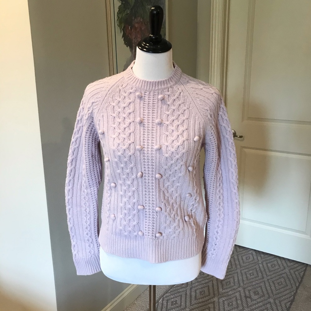 J. Crew Lambswool Popcorn Cable Sweater
